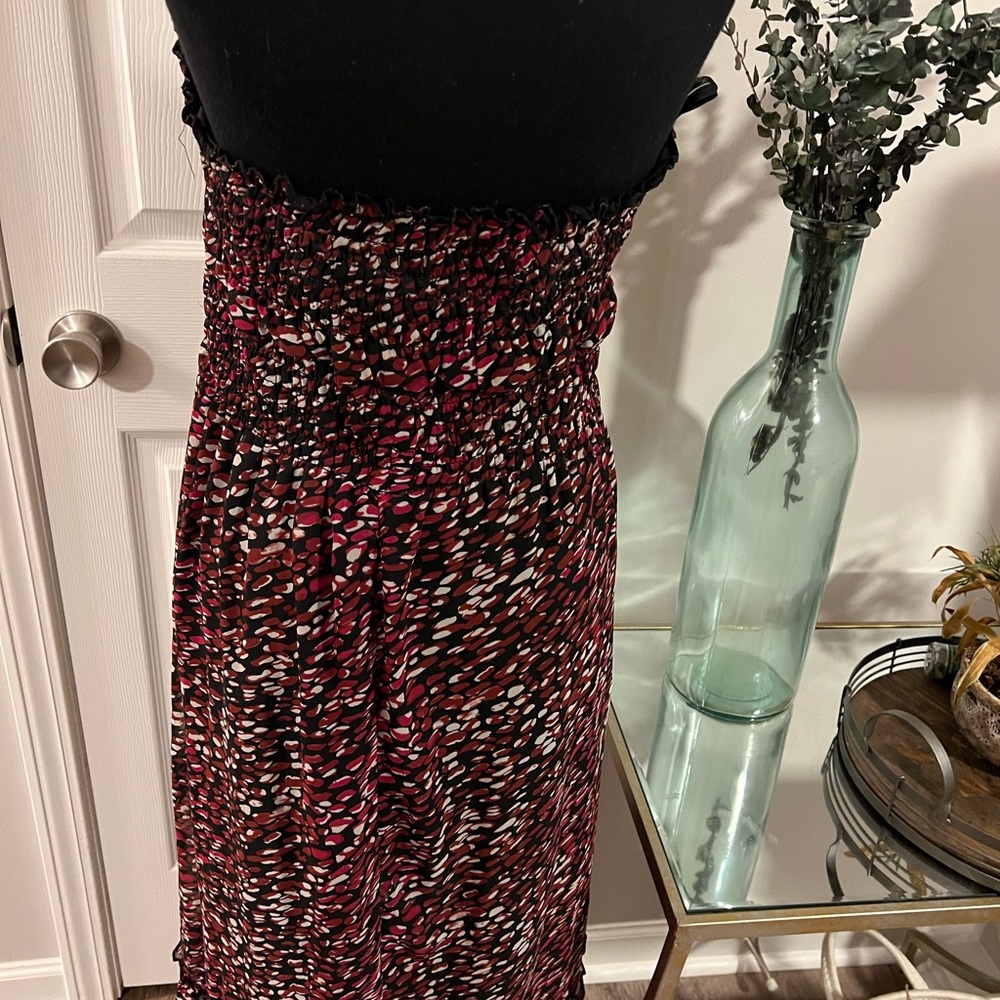 Black white and pink multi color dotted maxi summer dress size XL - Picture 2 of 2